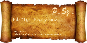 Pályi Szalviusz névjegykártya